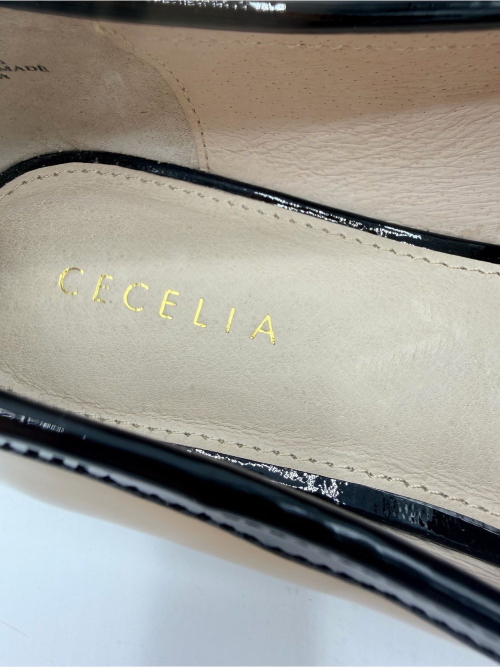 Cecelia New York Kail Penny Loafers Patent Leather Nude Black - Picture 7 of 10